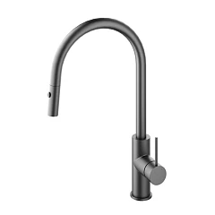 Смеситель Vincea City VKF-2C1GM для кухни с выдвижным изливом вороненая сталь