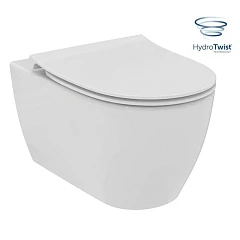 Подвесной унитаз Ideal Standard I LIFE O Торнадо, безободковый T568001 HydroTwist с крышкой