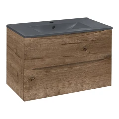 Тумба с раковиной Vincea Mia 75 дуб винтаж (раковина антрацит)