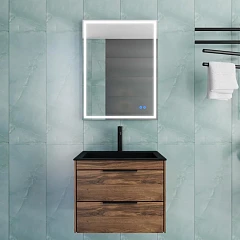 Комплект мебели Vincea Chiara 2D 60 дуб чарльстон (черная раковина)