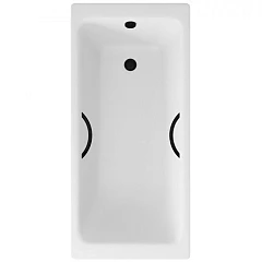 Чугунная ванна Delice Parallel 170х80 с черными матовыми ручками
