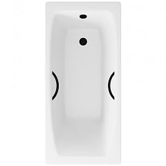 Чугунная ванна Delice Repos 170х70 с черными матовыми ручками (комплект)