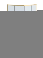 Душевой уголок Cezares Plane 100*100*195 квадратный, профиль брашированное золото без поддона