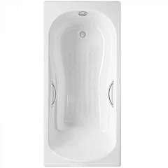 Чугунная ванна Delice Haiti Luxe 160х80 с ручками и антискользящим покрытием (комплект)