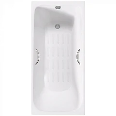 Чугунная ванна Delice Continental Plus 100х70 с ручками и антискользящим покрытием (комплект)