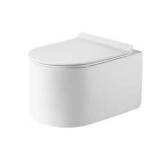 Подвесной унитаз Grossman Thin Rim GR-5606SQ 36*50 безободковый со смывом торнадо тонкий ободок с крышкой-сиденьем микролифт