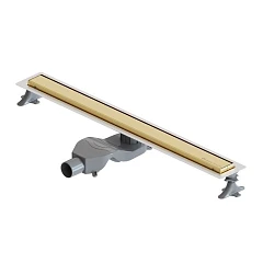 Душевой лоток Boheme Premium Linear 80, нерж.сталь матовое золото