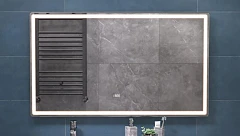 Зеркало Vigo Geometry Luxe 120*70 с Led-подсветкой часами и функцией антизапотевания инфракрасный выключатель