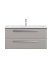 Тумба с раковиной Cezares Эко-Кер-Н/Eco-Cer-N 100 серо-бежевая матовая (раковина CZR-8073-100, ручки серые)