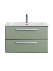 Тумба с раковиной Cezares Эко-Кер-Н/Eco-Cer-N 80 светло-зеленая матовая (раковина CZR-8073-80, ручки сатин)
