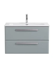 Тумба с раковиной Cezares Эко-Кер-Н/Eco-Cer-N 80 серо-голубая матовая (раковина CZR-8073-80, ручки серые)