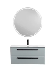 Комплект мебели Cezares Эко-Кер-Н/Eco-Cer-N 100 серо-голубой матовый (раковина CZR-8095-100, ручки черные)