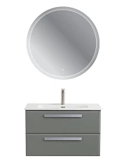 Комплект мебели Cezares Эко-Кер-Н/Eco-Cer-N 80 серо-зеленый матовый (раковина CZR-8095-80, ручки серые)