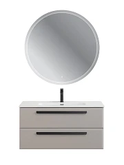 Комплект мебели Cezares Эко-Кер-Н/Eco-Cer-N 100 серо-бежевый матовый (раковина CZR-8095-100, ручки черные)