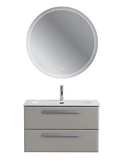 Комплект мебели Cezares Эко-Кер-Н/Eco-Cer-N 80 серо-бежевый матовый (раковина CZR-8073-80, ручки серые)