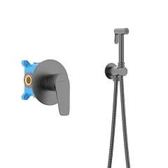 Гигиенический душ со смесителем Aquatek Бетта AQ1119BGM скрытый монтаж оружейная сталь