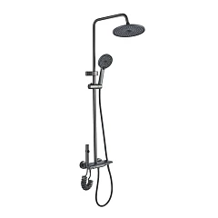 Душевая стойка Ceruttispa Иджино G/Igino G с изливом и гигиеническим душем графит