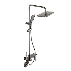 Душевая стойка Ceruttispa Ливио/Livio с изливом и гигиеническим душем графит