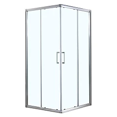 Душевое ограждение Azario Гринвуд 80х80х195 прозрачное стекло, цвет профиля серебро (без поддона)