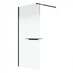 Душевая перегородка Niagara Nova NG-582-10BLACK 100х200 стекло белый градиент 8 мм, цвет профиля черный матовый без поддона