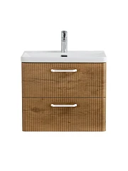 Тумба с раковиной BelBagno Дуэ/Due 60 Rovere Nature, ручки белые
