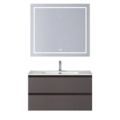 Комплект мебели BelBagno Крафт/Kraft 100 темно-серый матовый (раковина BB1000ETL)
