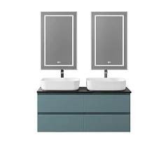 Комплект мебели BelBagno Крафт/Kraft 120 с четырьмя ящиками голубой матовый (столешница Marmo Nero Opaco)