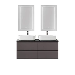 Комплект мебели BelBagno Крафт/Kraft 120 с четырьмя ящиками темно-серый матовый (столешница Marmo Nero Opaco)