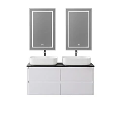 Комплект мебели BelBagno Крафт/Kraft 120 с четырьмя ящиками Bianco Opaco (столешница Marmo Nero Opaco)