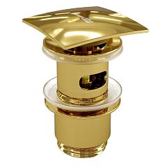 Донный клапан WasserKraft A168 Push-up золото с переливом Донный клапан WasserKraft A168 Push-up золото с переливом