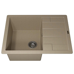 Кухонная мойка Uperwood Quartz UPD-03 65х51 бежевая матовая Кухонная мойка Uperwood Quartz UPD-03 65х51 бежевая матовая