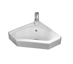 Раковина WeltWasser Aisbach 7012 GL-WT 55*38,5 глянцевая белая угловая Раковина WeltWasser Aisbach 7012 GL-WT 55*38,5 глянцевая белая угловая