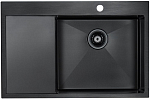 Кухонная мойка Paulmark Elde PM807851-GMR 78*51 с крылом вороненая сталь Кухонная мойка Paulmark Elde PM807851-GMR 78*51 с крылом вороненая сталь