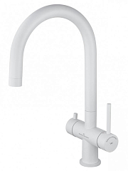 Смеситель WONZON & WOGHAND для кухни с функцией подключения фильтра белый матовый (WW-3211-MW)