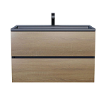 Тумба под раковину Uperwood Barsa 80 черная/дуб сонома Тумба под раковину Uperwood Barsa 80 черная/дуб сонома
