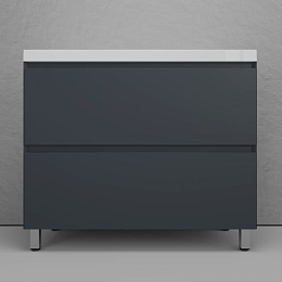 Тумба с раковиной Style Line Манхэттен 100 напольная графит