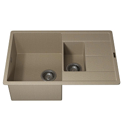 Кухонная мойка Uperwood Quartz UPD-05 78х51 бежевая матовая Кухонная мойка Uperwood Quartz UPD-05 78х51 бежевая матовая