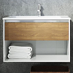 Тумба под раковину SanVit Контур 80 кофейный/белый глянец